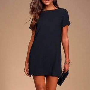 Lulus shout and shift black t shirt dress